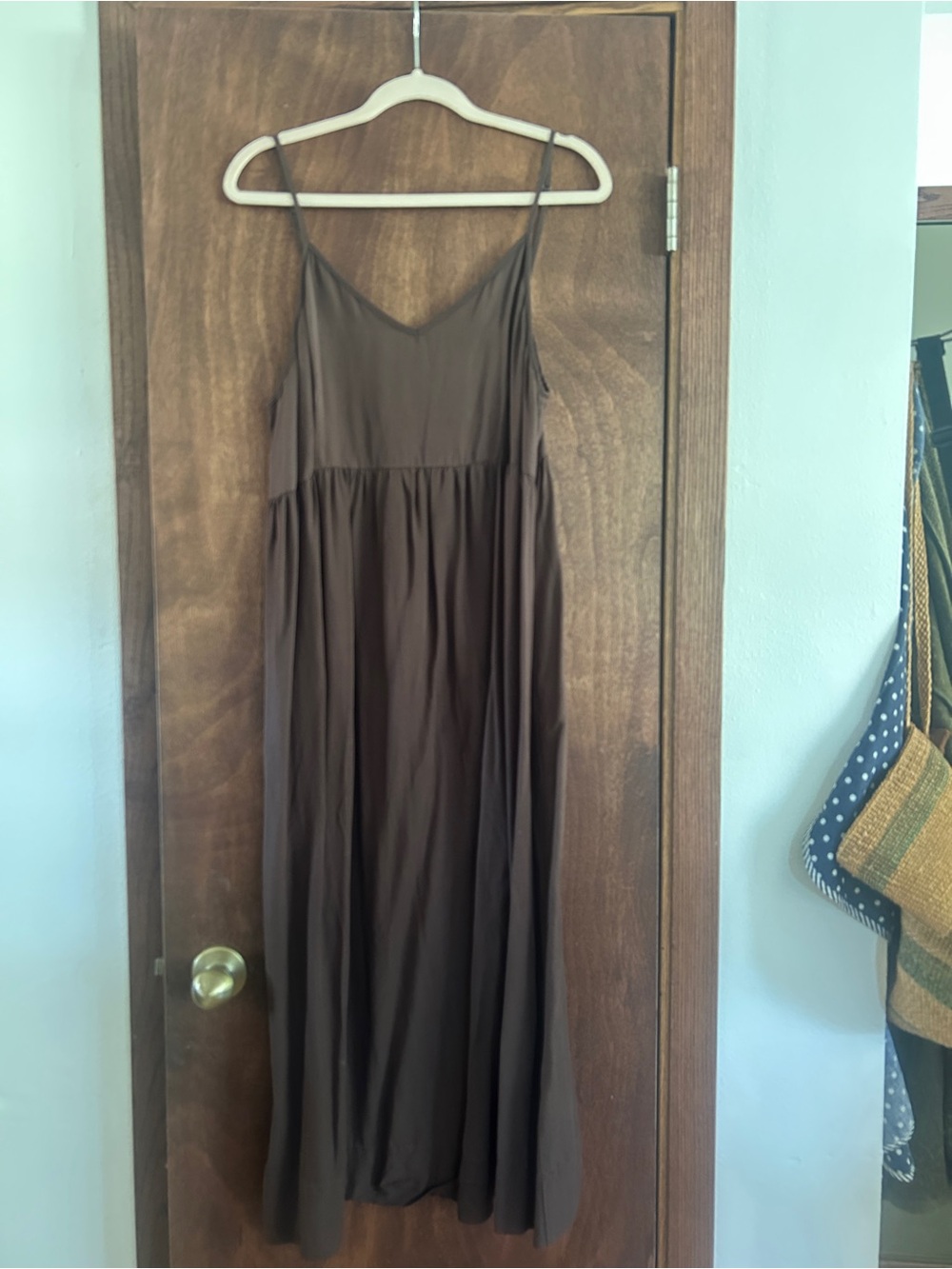 Cozy Earth Sunset Gathered Dress in Cacao
